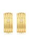 Luv Aj The Ridged Positano Stud Earrings In Gold