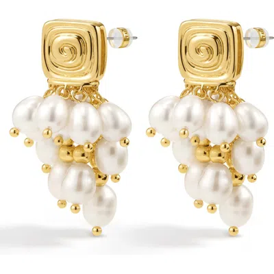 Luv Aj The Seychelles Imitation Pearl Statement Earrings In Gold
