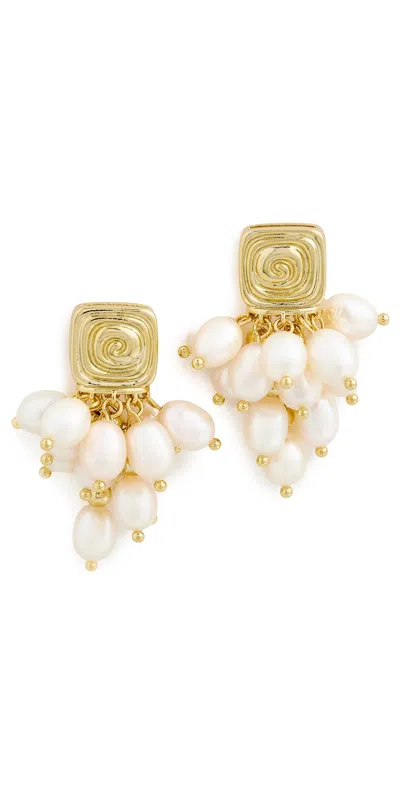 Luv Aj The Seychelles Pearl Statement Studs Gold