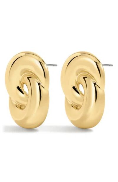 Luv Aj The Solstice Knot Stud Earrings In Gold