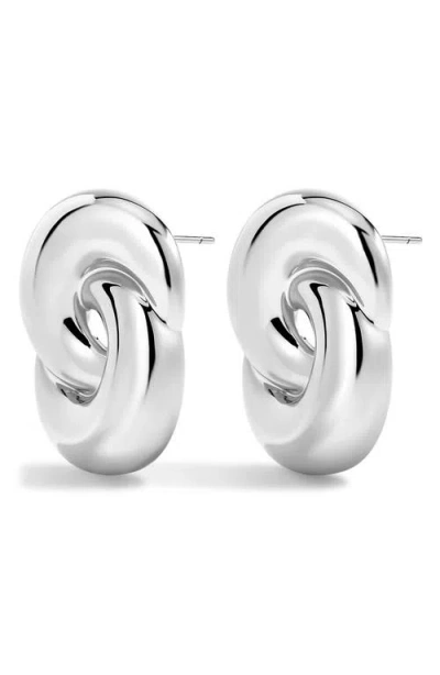 Luv Aj The Solstice Knot Stud Earrings In Silver