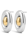 Luv Aj The Two-tone Chrome Orb Statement Earrings In Metallic