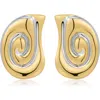 Luv Aj The Two-tone Coquille Stud Earrings In Gold/silver