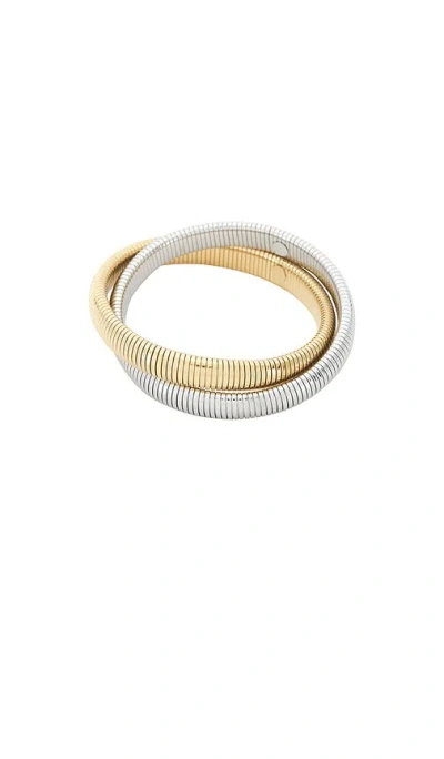 Luv Aj The Two Tone Flex Snake Chain Bracelet In Gold