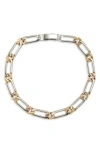Luv Aj The Two-tone Pavé Chain Bracelet In Silver