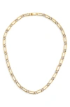 Luv Aj The Two-tone Pavé Chain Necklace In Gold