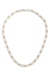 Luv Aj The Two-tone Pavé Chain Necklace In Metallic