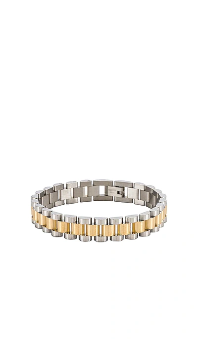 Luv Aj The Two-toned Timepiece Bracelet In Silver & Gold