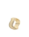 Luv Aj The Wavey Snake Chain Ring- Gold Woman Ring Gold Size 6 Brass, Cubic Zirconia In Gold