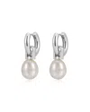 Luv Aj Amalfi Freshwater Drop Huggie Earrings In Silver