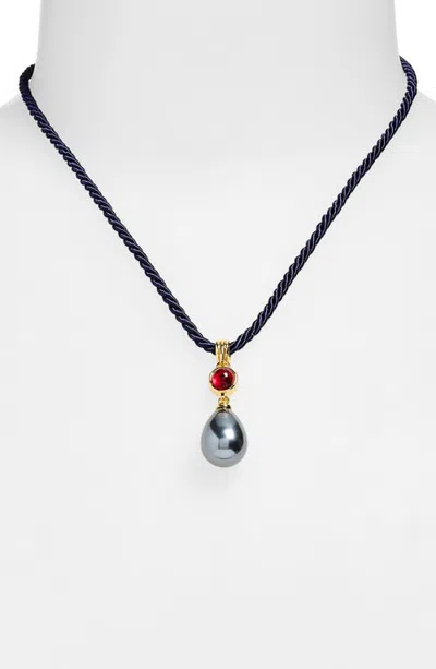 Luv Aj Theodora Tahitian Faux Pearl Pendant In Gold
