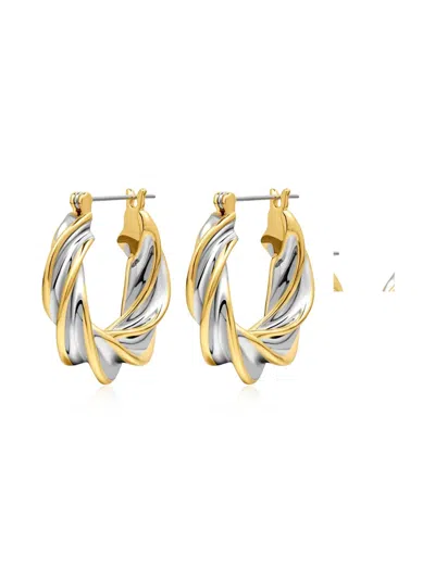 Luv Aj Twisted Hoop Earrings In Gold