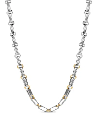 Luv Aj Two-tone Chain Necklace In Silver