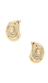 Luv Aj Two-tone Coquille Studs In Metallic Gold