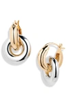 Luv Aj Two Tone Interlock Hoops In Gold
