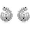Luv Aj Wave Bezel Cubic Zirconia Twisted Stud Earrings