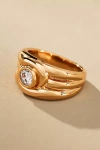Luv Aj Wave Bezel Ring In Gold
