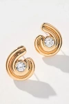 Luv Aj Wave Bezel Twist Stud Earrings In Gold