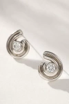 Luv Aj Wave Bezel Twist Stud Earrings In Silver