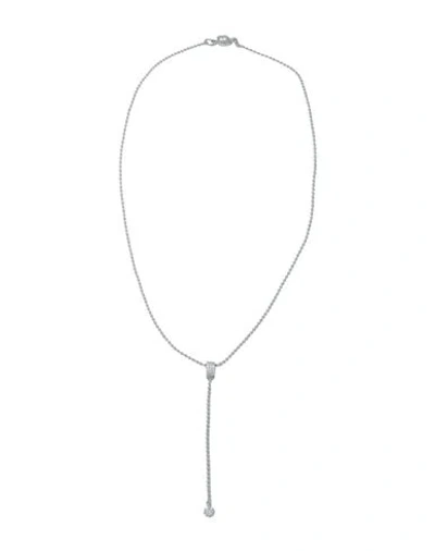 Luv Aj Woman Necklace Silver Size - Brass, Cubic Zirconia
