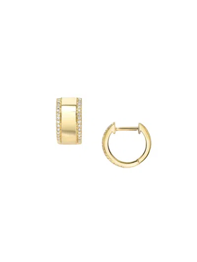 Luv Aj Women's 14k Goldplated & Crystal Wide Huggie Hoop Earrings In Brass