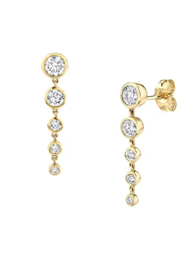 Luv Aj Women's 14k Goldplated & Glass Crystal Bezel Dangle Earrings In Brass