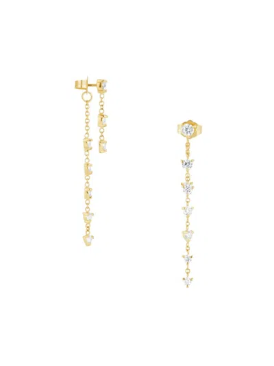Luv Aj Women's 14k Goldplated & Glass Crystal Chain Drop Earrings In Brass