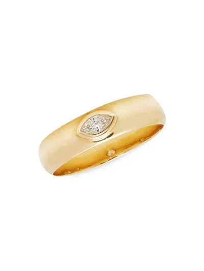 Luv Aj Women's 14k Goldplated & Marquise Crystal Band Ring In Brass