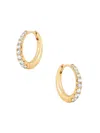 Luv Aj Women's 14k Goldplated Brass & Glass Crystal Huggie Hoop Earrings In Brass