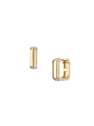 Luv Aj Women's 14k Goldplated Chunky Square Huggie Hoop Earrings In Brass