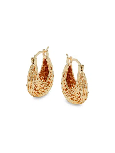 Luv Aj Women's 14k Goldplated Crincle Hoop Earrings In Brass