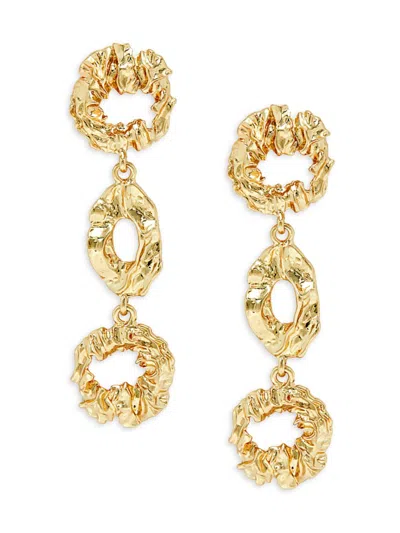 Luv Aj Women's 14k Goldplated Crinkle Drop Earrings In Brass