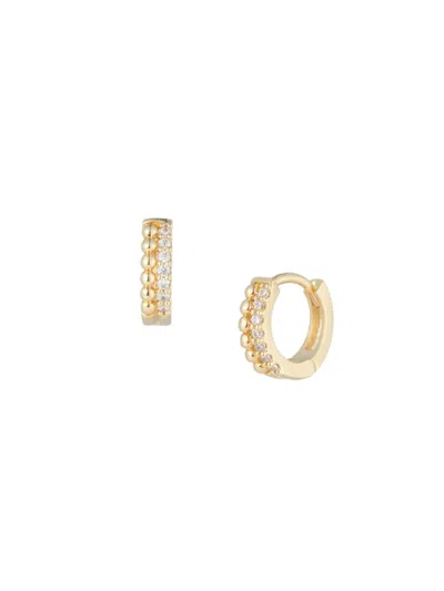 Luv Aj Women's 14k Goldplated Crytal Ball Huggie Hoop Earrings In Brass