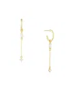 Luv Aj Women's 14k Goldplated, Marquise & Round Glass Crystal Huggie Drop Earrings In Brass