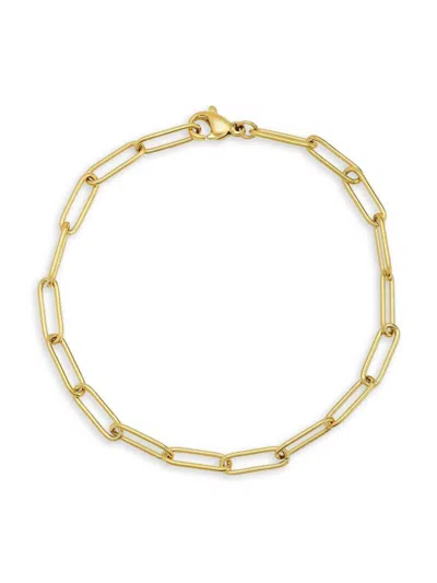 Luv Aj Women's 14k Yellow Goldplated Paperclip Chain Bracelet