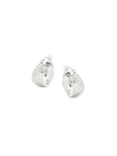 Luv Aj Women's Basket Weave Hoop Earrings In Silver