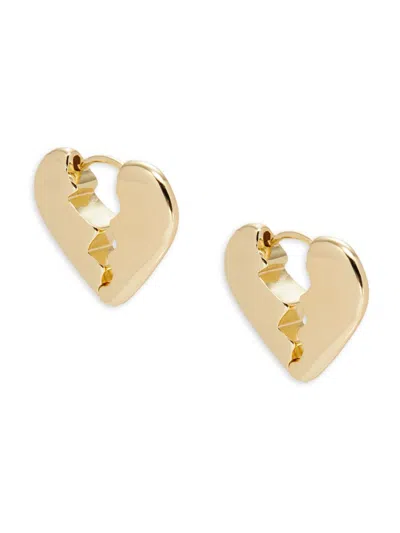 Luv Aj Women's Goldtone Broken Heart Huggie Earrings In Brass