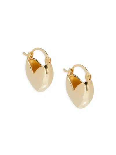 Luv Aj Women's Goldtone Puffy Heart Hoop Earrings In Brass