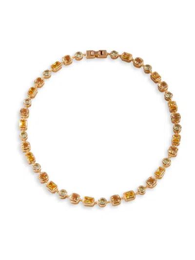 Luv Aj Women's The Diana 18k-gold-plated, Citrine & Cubic Zirconia Necklace In Blue
