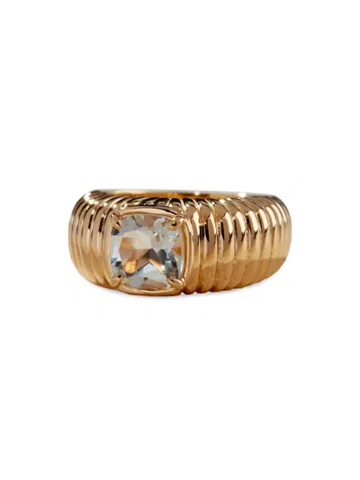 Luv Aj Women's The Elizabeth 18k-gold-plated & Green Amethyst Ring