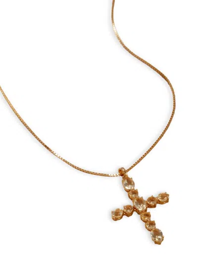 Luv Aj Women's The Isabella 18k-gold-plated & Citrine Cross Necklace