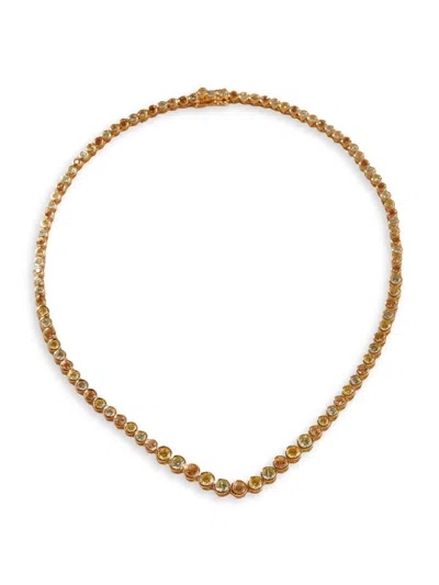 Luv Aj Women's The Isla 18k-gold-plated, Citrine & Cubic Zirconia Tennis Necklace