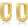 Luv Aj X Dezi The Mini Ridged Chain Link Huggie Earrings In Gold