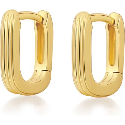 Luv Aj X Dezi The Mini Ridged Chain Link Huggie Earrings In Gold