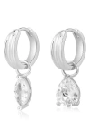Luv Aj X Dezi The Perfect Pear Huggie Earrings In Silver