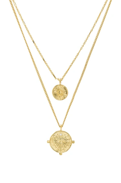 Luv Aj X Revolve The Double Coin Charm Necklace In Gold