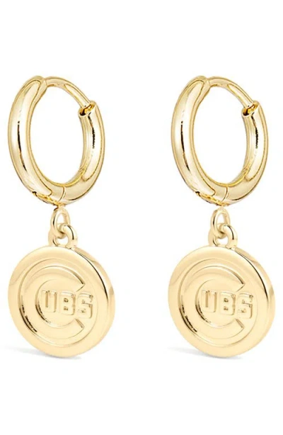 Luv Aj X The Mlb Chicago Cubs Logo Charm Hoop Earrings In Gold