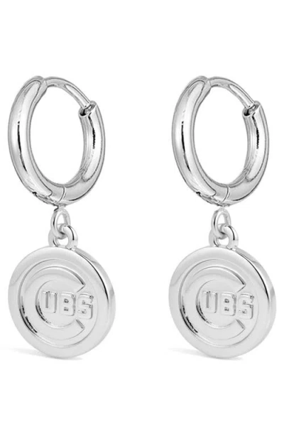 Luv Aj X The Mlb Chicago Cubs Logo Charm Hoop Earrings In Metallic