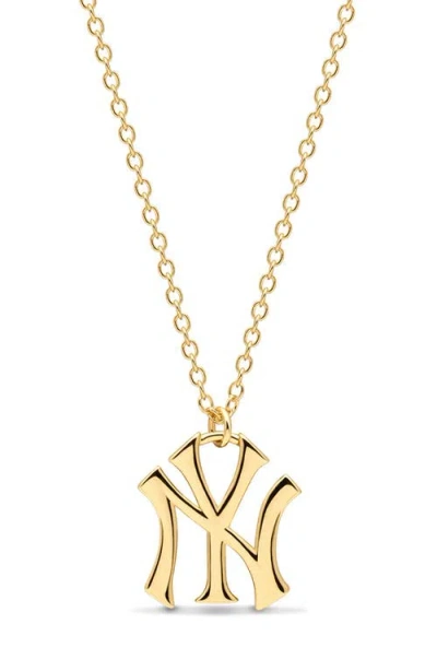Luv Aj X The Mlb New York Yankees Logo Charm Necklace In Gold