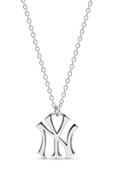 Luv Aj X The Mlb New York Yankees Logo Charm Necklace In Silver